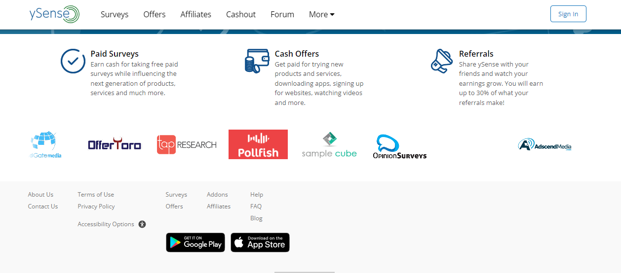 Best Earning Websites Ysense